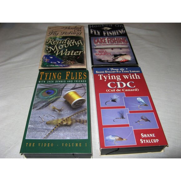 Lot Of 4 Fly Fishing VHS Tapes Bill Marts Shane Stalcup Jack Dennis Jim Watt - Picture 1 of 3